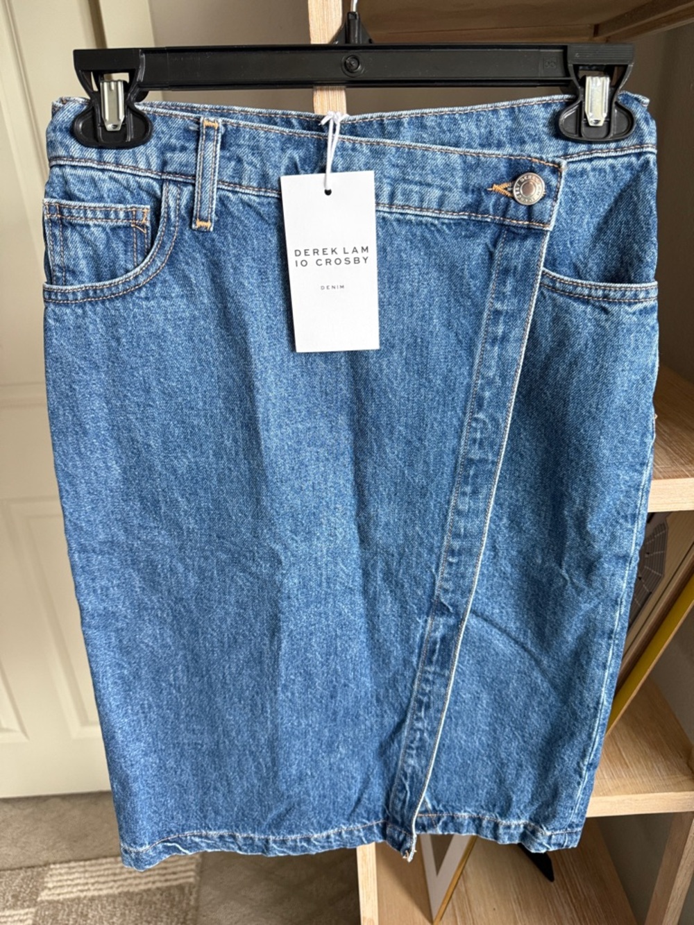 10 Crosby Derek Lam Blue Denim Midi Skirt